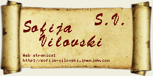 Sofija Vilovski vizit kartica
